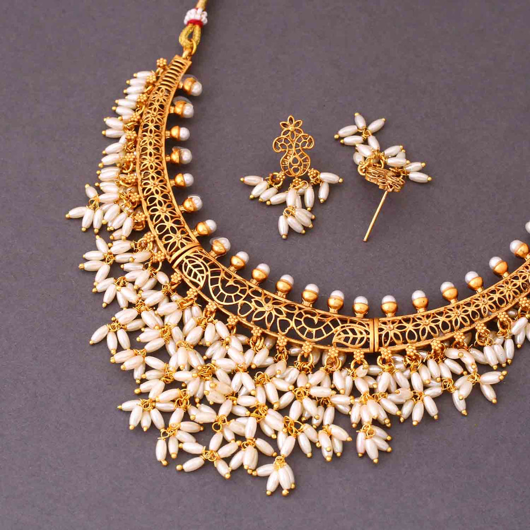 Ivory Anchal Antique Jewellery Set -New Arrival