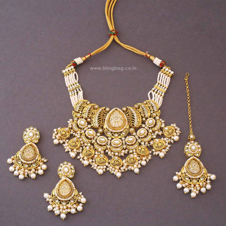 Ivory Aranya Kundan Jewellery Set - New Arrival