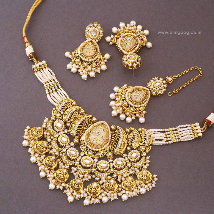 Ivory Aranya Kundan Jewellery Set - New Arrival