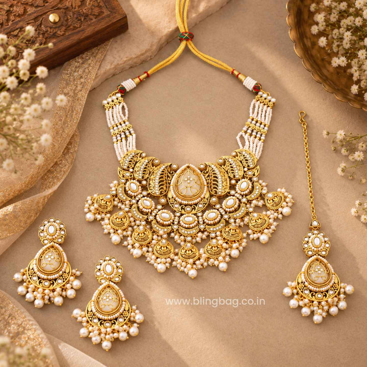 Ivory Aranya Kundan Jewellery Set - New Arrival