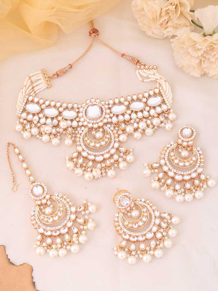 Ivory Arpani Kundan Jewellery Set
