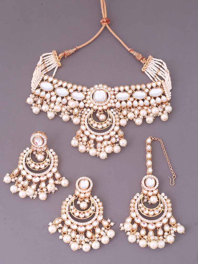 Ivory Arpani Kundan Jewellery Set