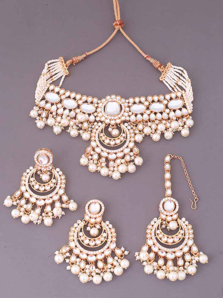 Ivory Arpani Kundan Jewellery Set