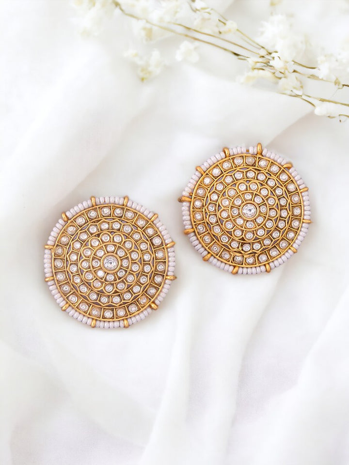 Ivory Bhalchandra Temple Studs