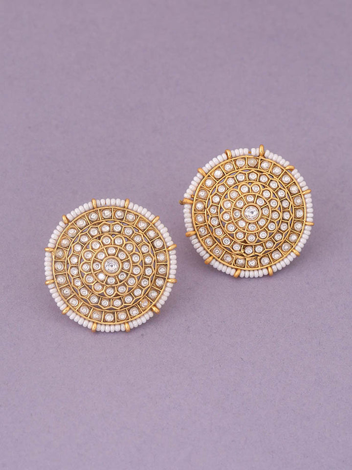 Ivory Bhalchandra Temple Studs