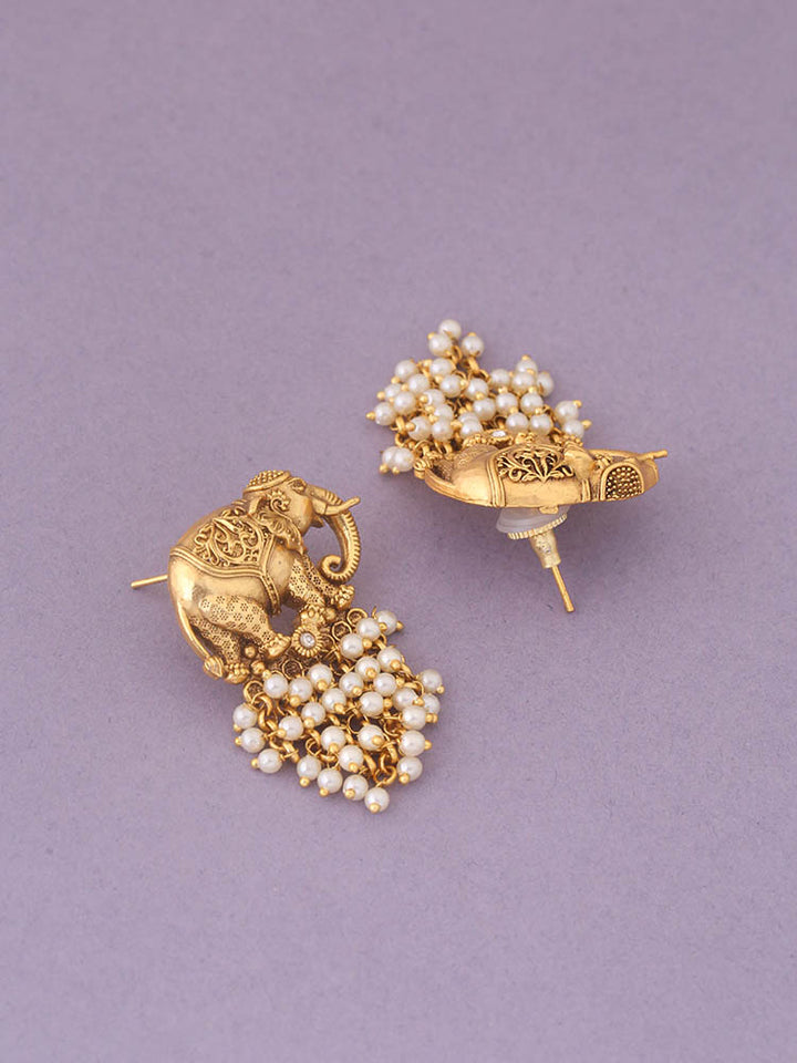 Ivory Bheema Temple Studs