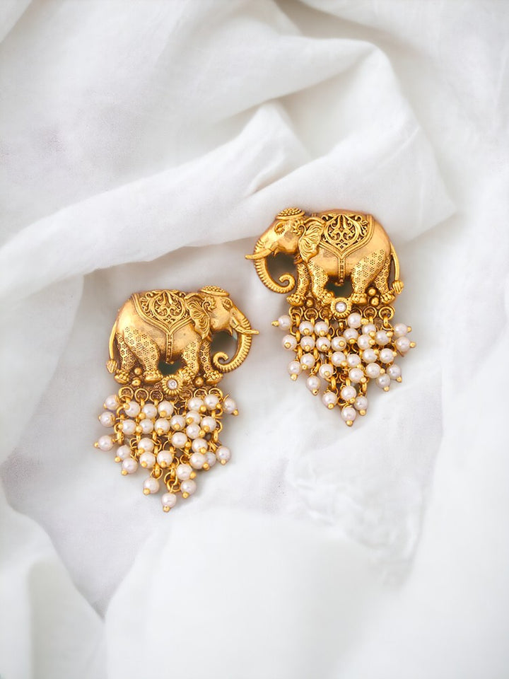 Ivory Bheema Temple Studs