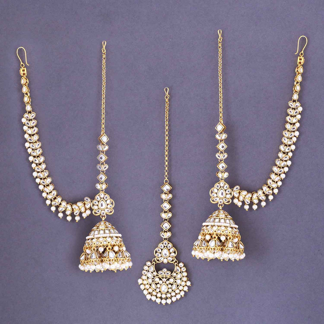 Ivory Brahmin Maang Tikka Set