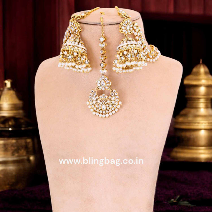 Ivory Brahmin Maang Tikka Set