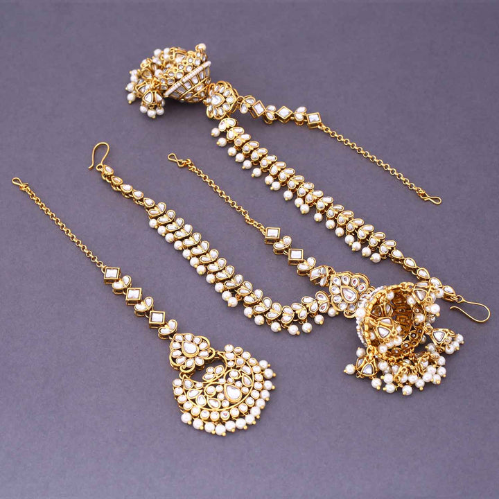 Ivory Brahmin Maang Tikka Set