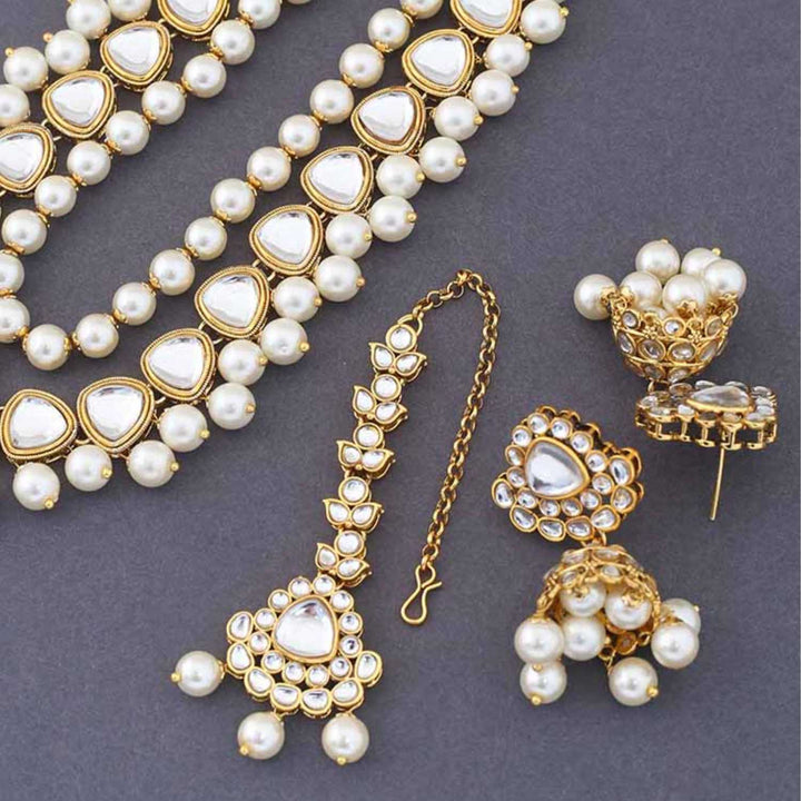 Ivory Virika Kundan Jewellery Set