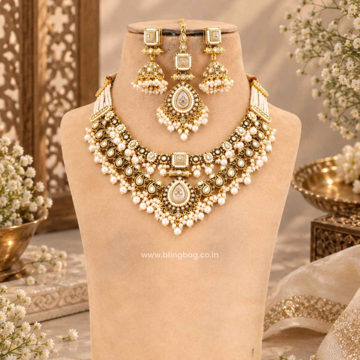 Ivory Chavi Kundan Jewellery Set - New Arrival