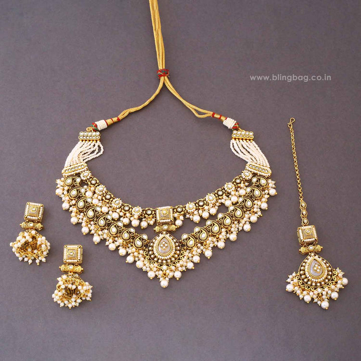 Ivory Chavi Kundan Jewellery Set - New Arrival