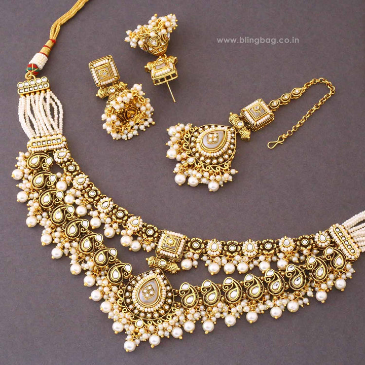 Ivory Chavi Kundan Jewellery Set - New Arrival