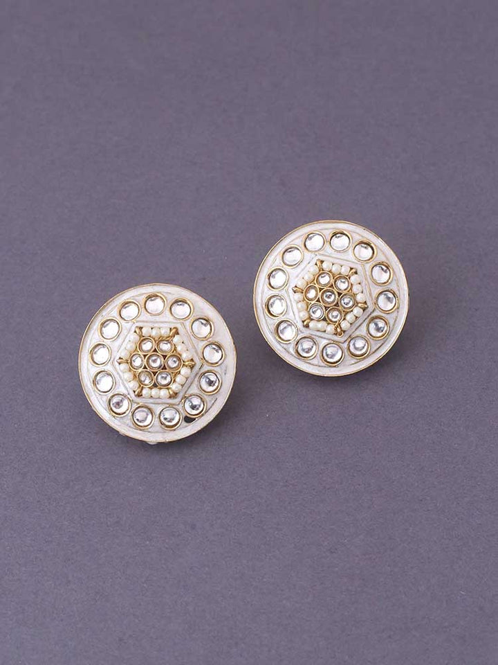 Ivory Damini Studs