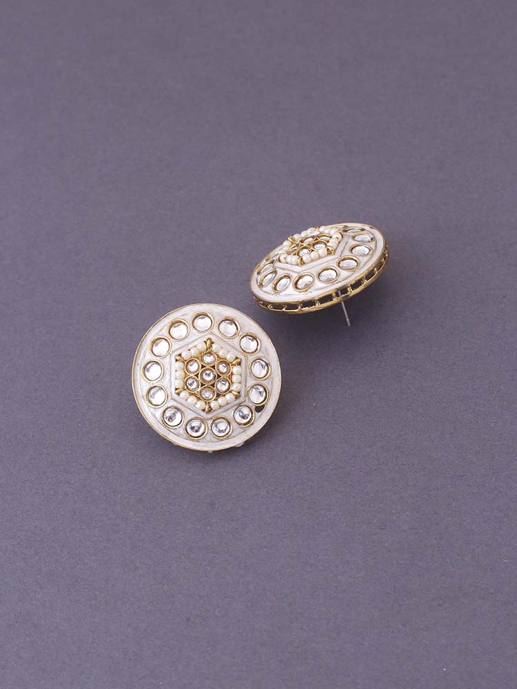 Ivory Damini Studs
