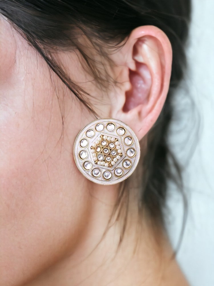 Ivory Damini Studs