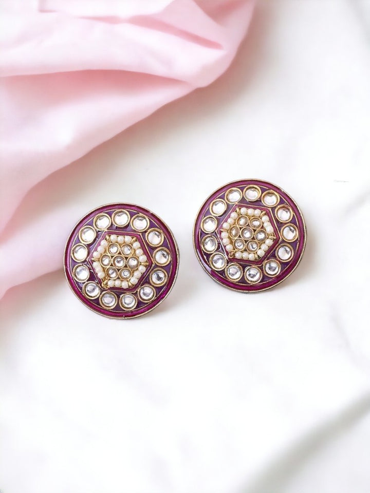 Purple Damini Studs