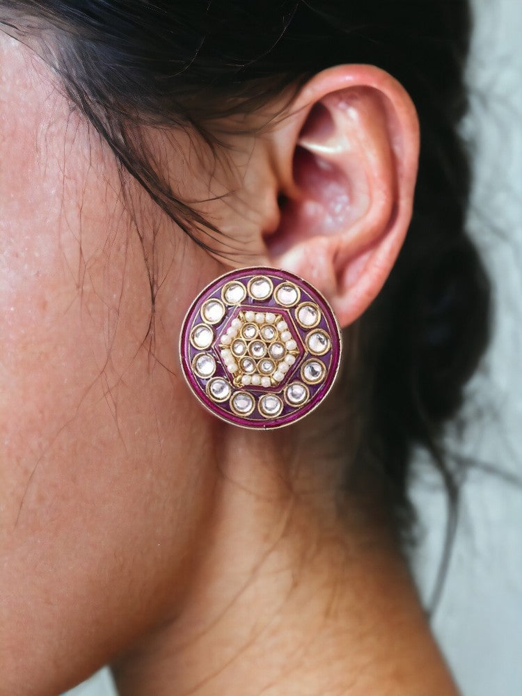 Purple Damini Studs