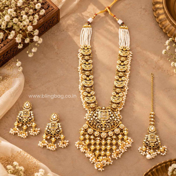 Ivory Devikaara Kundan Jewellery Set - New Arrival