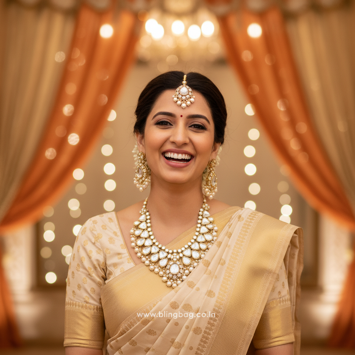 Ivory Divita Kundan Jewellery Set