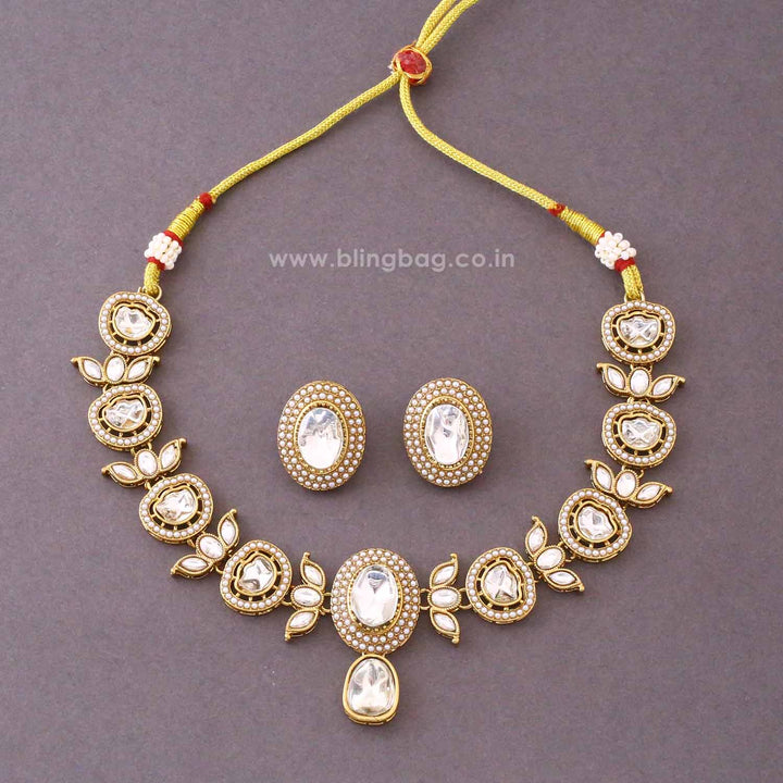 Ivory Emilyia Kundan Jewellery Set- New Arrivals