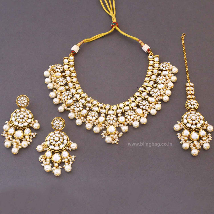 Ivory Eshanya Kundan Jewellery Set