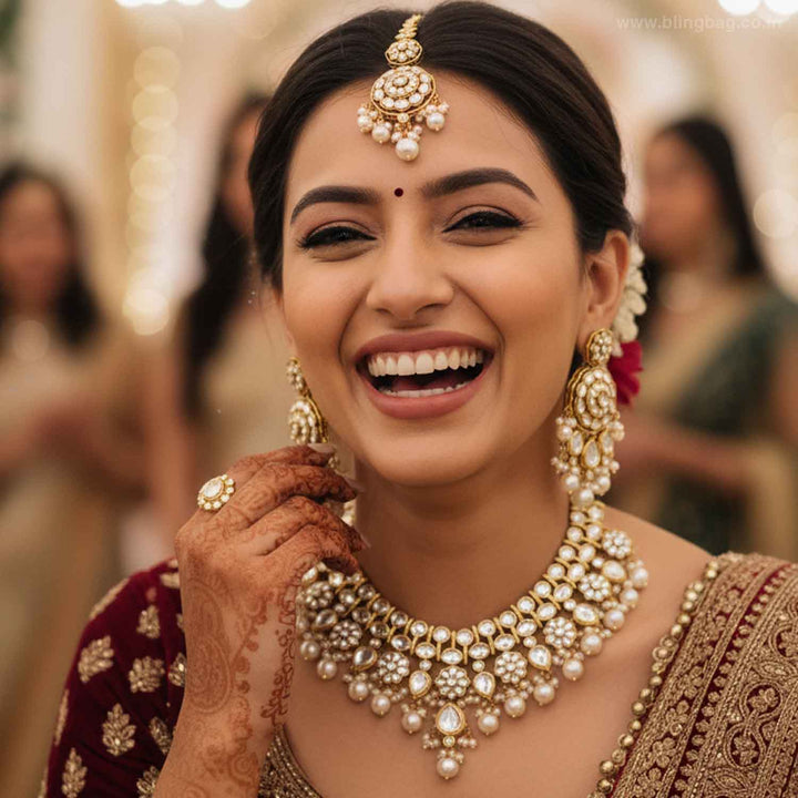 Ivory Eshanya Kundan Jewellery Set