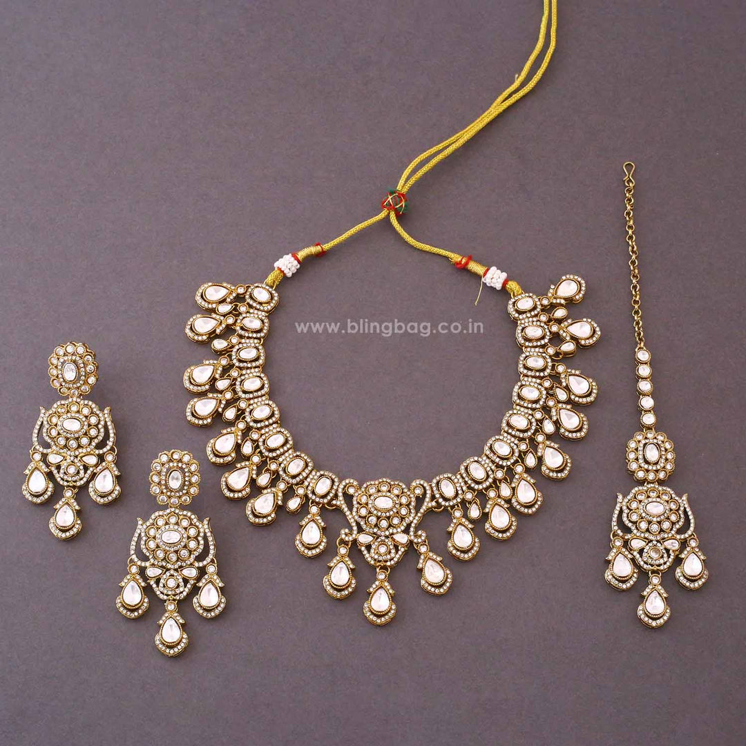 Ivory Eshira Kundan Jewellery Set - New Arrival