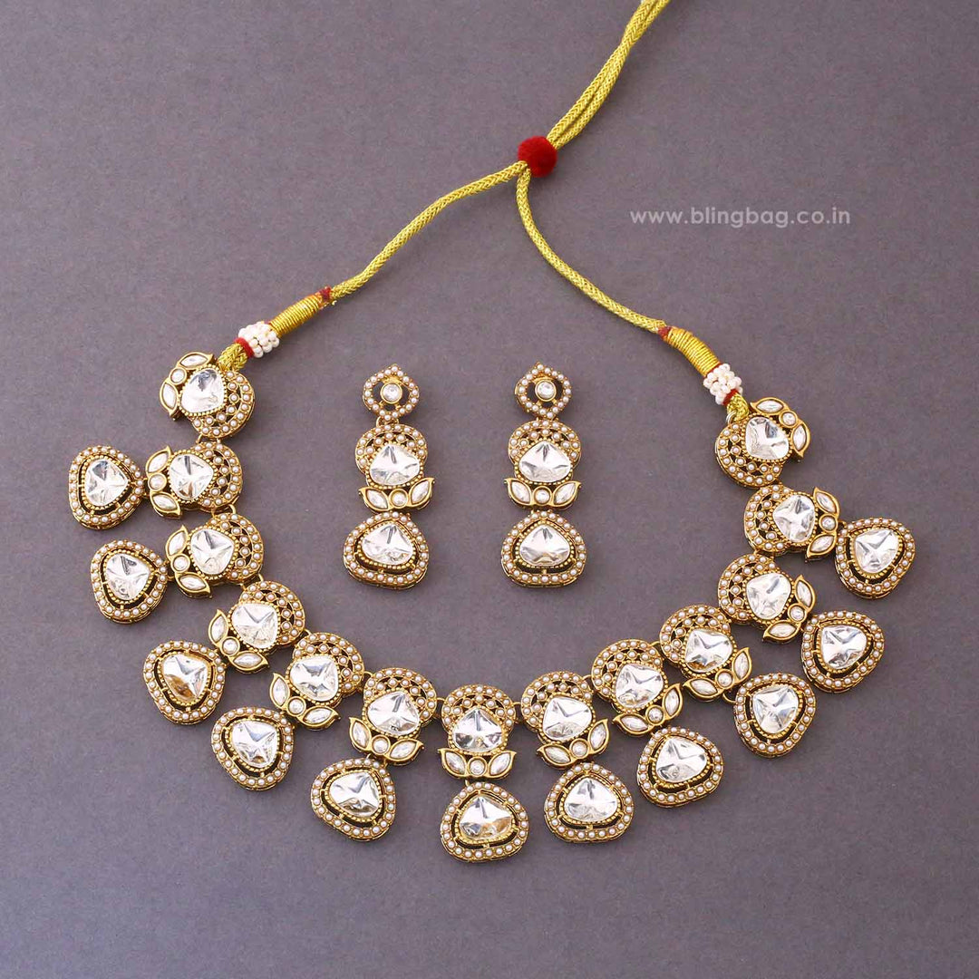 Ivory Evaira Kundan Jewellery Set - New Arrival