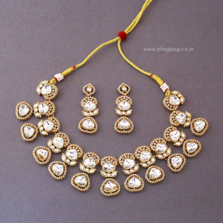 Ivory Evaira Kundan Jewellery Set - New Arrival