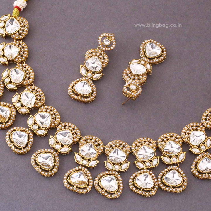 Ivory Evaira Kundan Jewellery Set - New Arrival