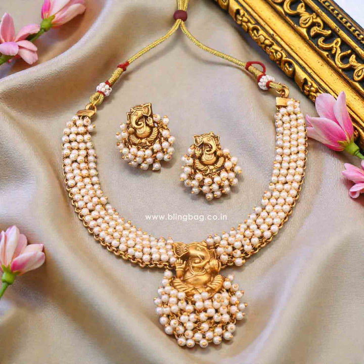 Ivory Ganakrida Temple Jewellery Set - New Arrival