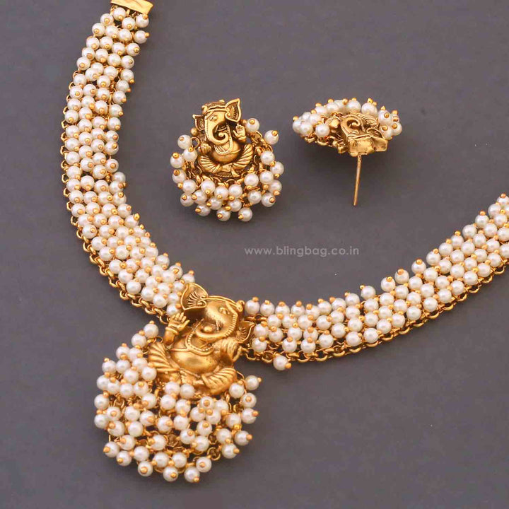 Ivory Ganakrida Temple Jewellery Set - New Arrival