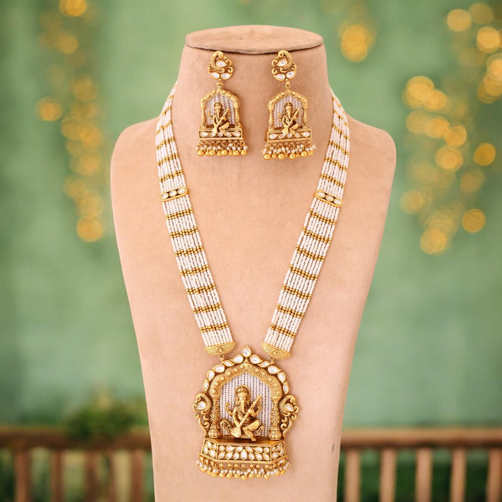 Ivory Ganesh Temple Jewellery Set- New Arrival