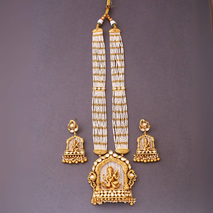 Ivory Ganesh Temple Jewellery Set- New Arrival