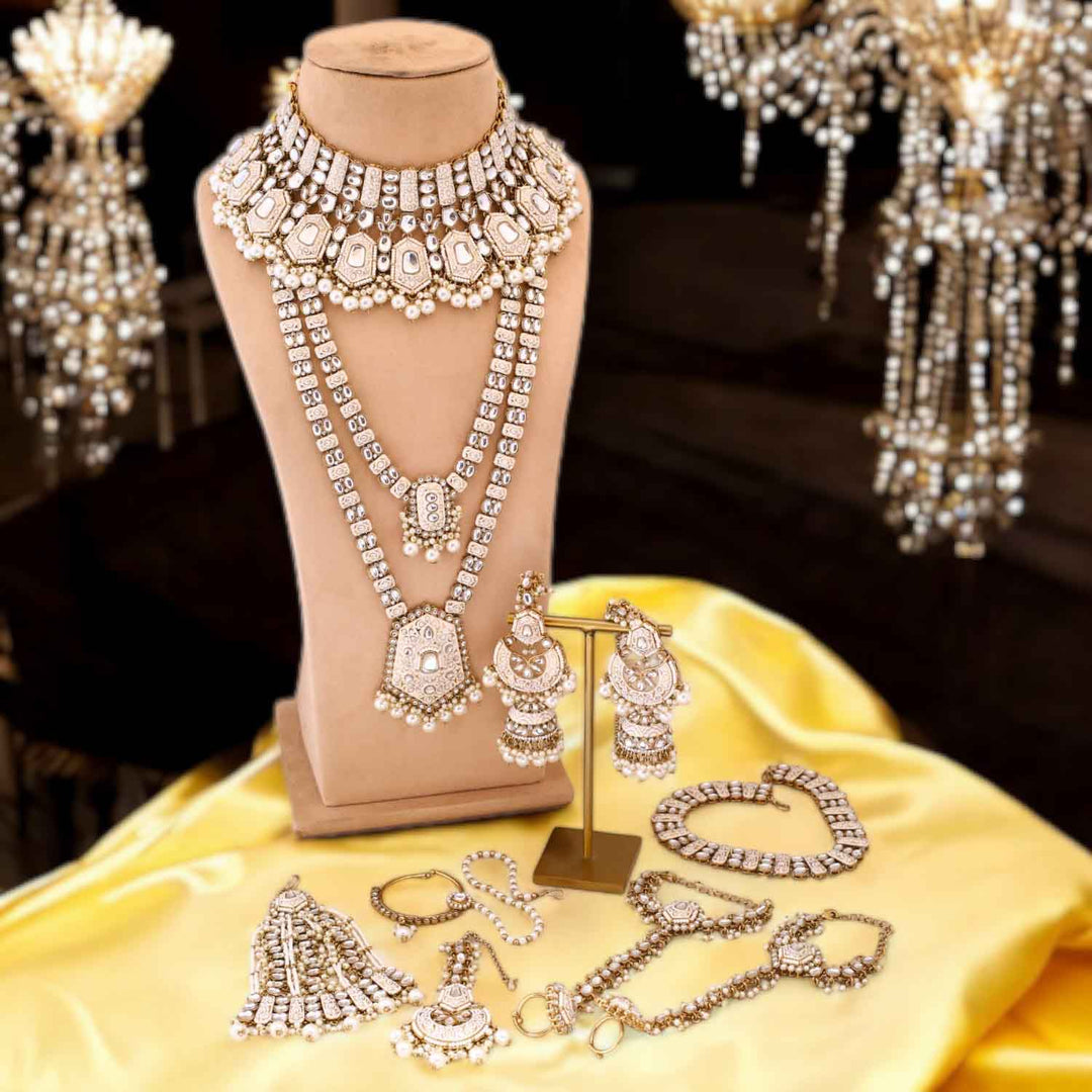 Bridal Jewellery Pearl And Gold Jewelry Sets Pearl Dulhan Jewelry