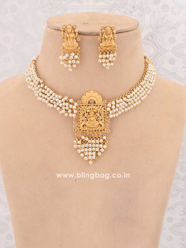 Ivory Ghorarupa Temple Jewellery Set