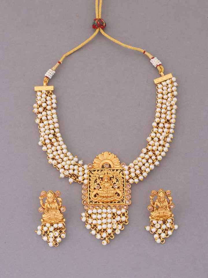 Ivory Ghorarupa Temple Jewellery Set