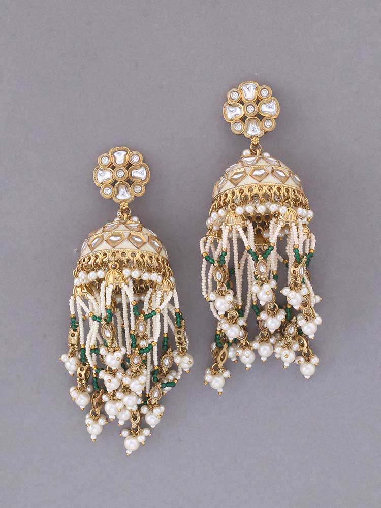 Ivory Girina Ethnic Jhumkis