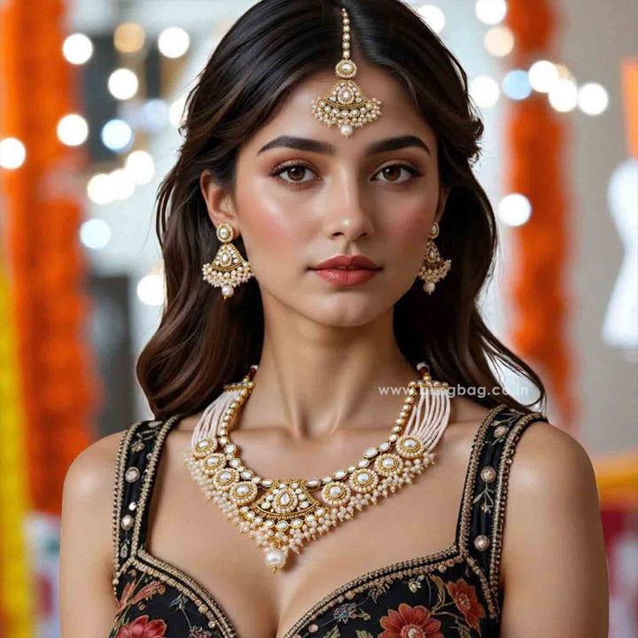 Ivory Gitanjali Kundan Jewellery Set