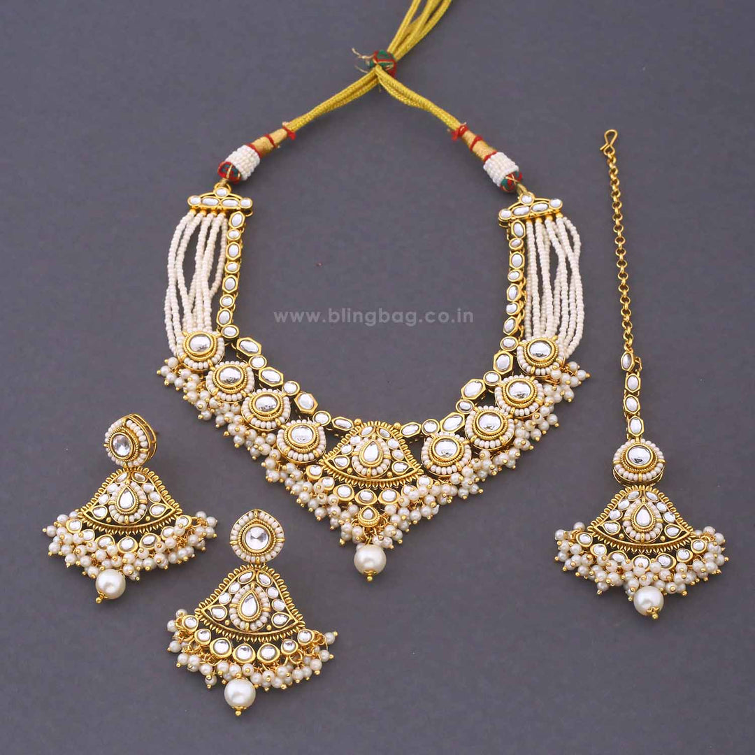 Ivory Gitanjali Kundan Jewellery Set
