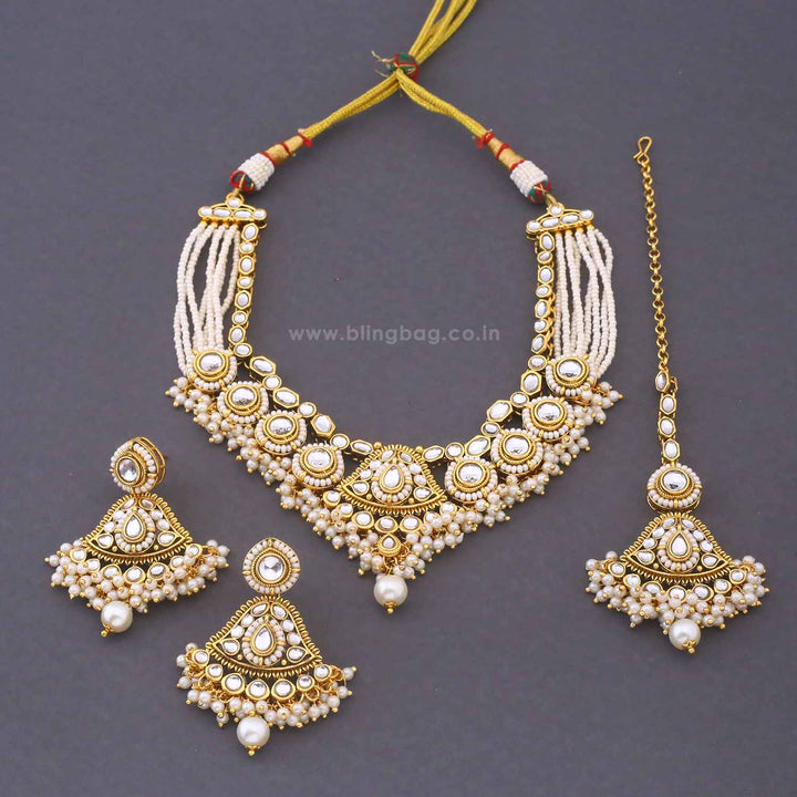 Ivory Gitanjali Kundan Jewellery Set