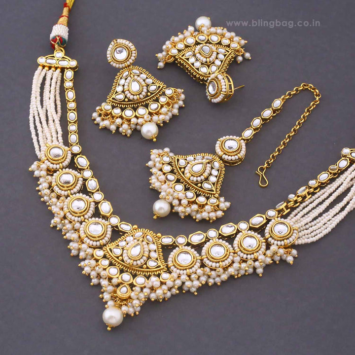 Ivory Gitanjali Kundan Jewellery Set