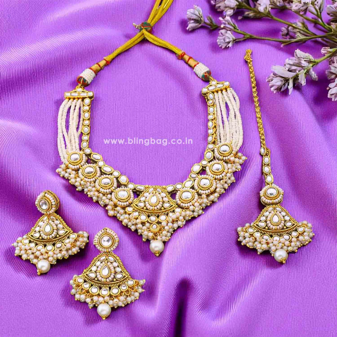 Ivory Gitanjali Kundan Jewellery Set