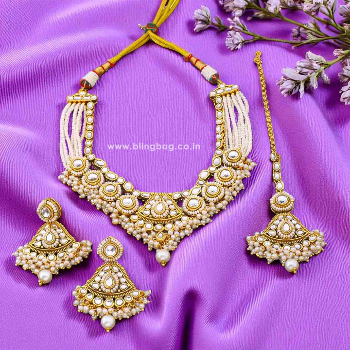 Ivory Gitanjali Kundan Jewellery Set