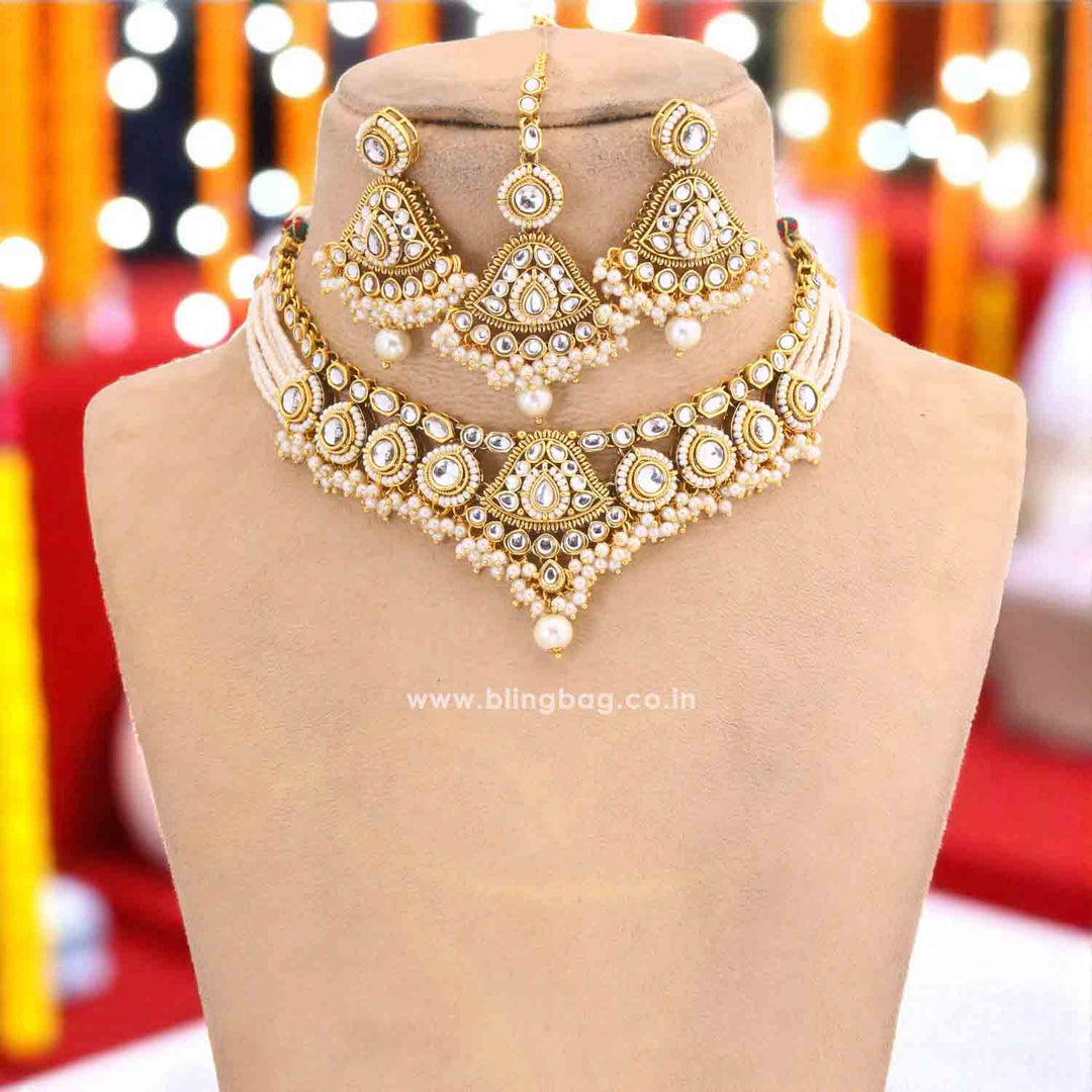 Ivory Gitanjali Kundan Jewellery Set