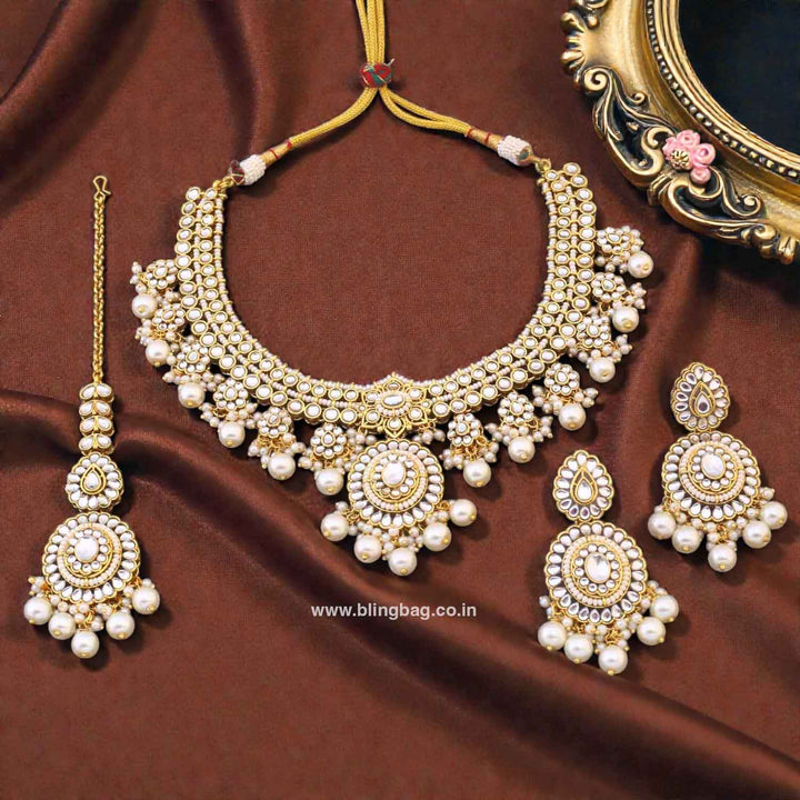 Ivory Grishma Kundan Jewellery Set