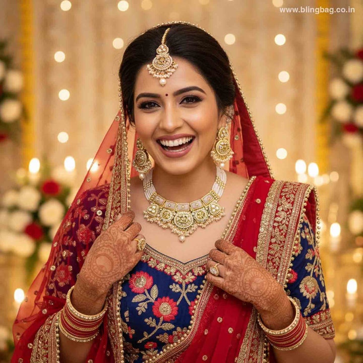 Ivory Gyanada Kundan Jewellery Set