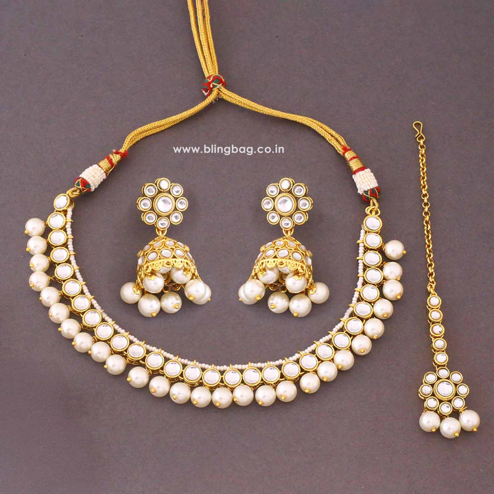Ivory Himshri Kundan Jewellery Set